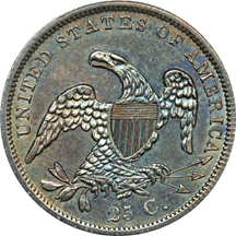 1837 B-2 Uncirculated Details, Artificially Toned.