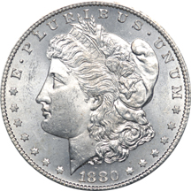 Ten Certified Silver Dollars. Seven Morgan and Three Peace. PCGS.