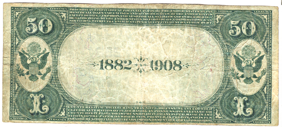 1882 $50.00. Danville, IL Charter# 2584 Date Back. F.