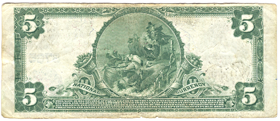 1902 $5.00. Huntsville, AL Charter# 8765 Blue Seal. F.