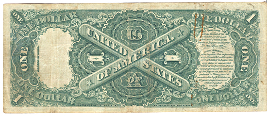 1880 $1.00.  Large Seal Blue Numbers. VF.