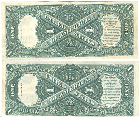 Two 1917 $1.00.