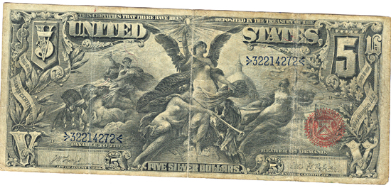 1896 $5.00.  F.