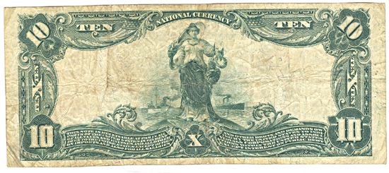 1902 $10.00. Waterloo, IA Charter# 2910 Red Seal. F+.