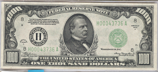 1934 $1,000.00 St. Louis.  CHCU.