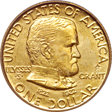 1922 'with star' Grant commemorative gold dollar, PCGS MS-64