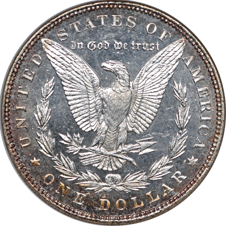 1883 and three additional NGC certified 'DMPL' Morgans. Unc.