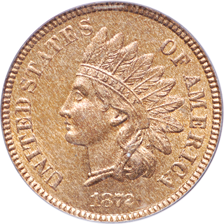 1872 Indian Head cent, PCGS MS-64 RB