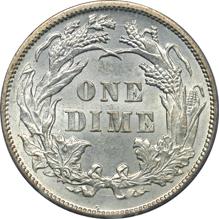 1882 Seated Liberty dime, PCGS MS-65