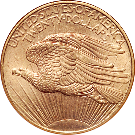 1908 'no motto' Saint-Gaudens double-eagle, NGC MS-64