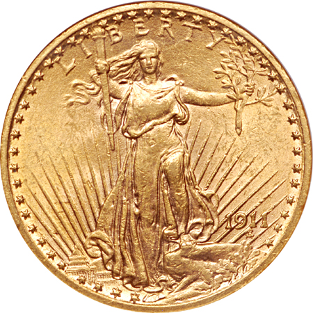 1911 Saint-Gaudens double-eagle, NGC MS-62