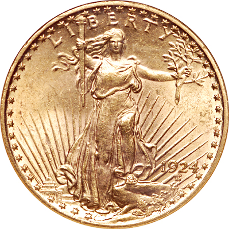 1924 Saint-Gaudens double-eagle, NGC MS-63