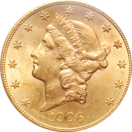 1906-S Coronet double-eagle, PCGS MS-63