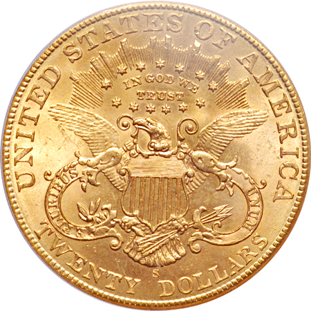 1906-S Coronet double-eagle, PCGS MS-63