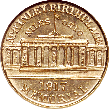 1917 McKinley commemorative gold dollar, NGC MS-63