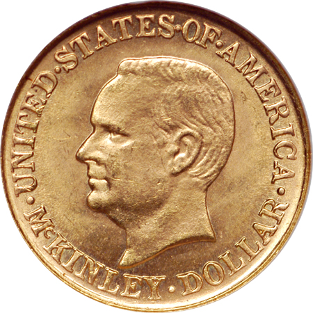 1916 McKinley commemorative gold dollar, NGC MS-64