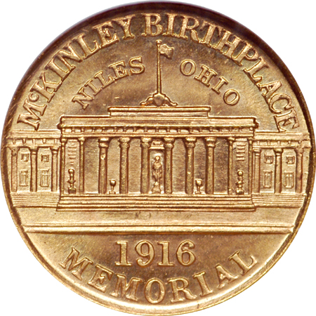 1916 McKinley commemorative gold dollar, NGC MS-64