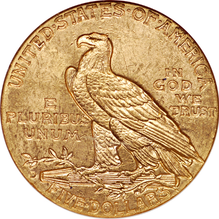 1909-D Indian half-eagle, NGC MS-63