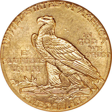 1913 Indian half-eagle, NGC MS-63