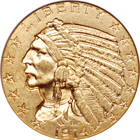 1914 and 1915 Indian half-eagle, NGC AU-58