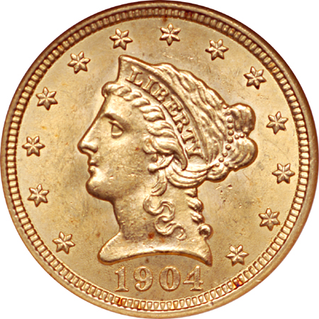 1904 Coronet quarter-eagle, NGC MS-64