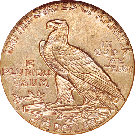 1925-D Indian quarter-eagle, NGC MS-62