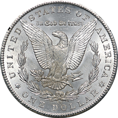 1883-CC and eight additional GSA Morgan dollars. Unc.