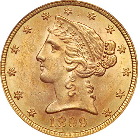 1899-S Coronet half-eagle, PCGS MS-63