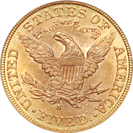 1899-S Coronet half-eagle, PCGS MS-63