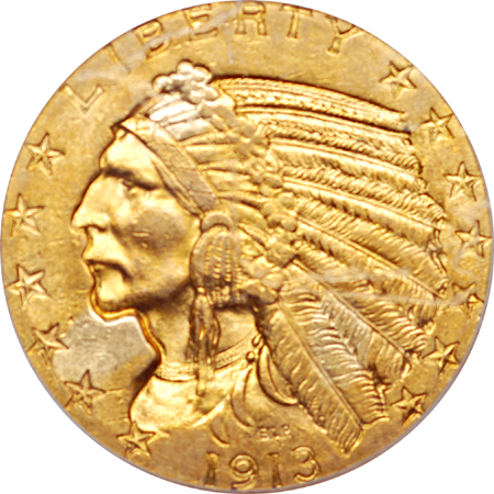 1913 Indian half-eagle, ICG MS-61