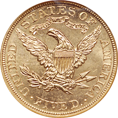 1904 Coronet half-eagle, NGC MS-64