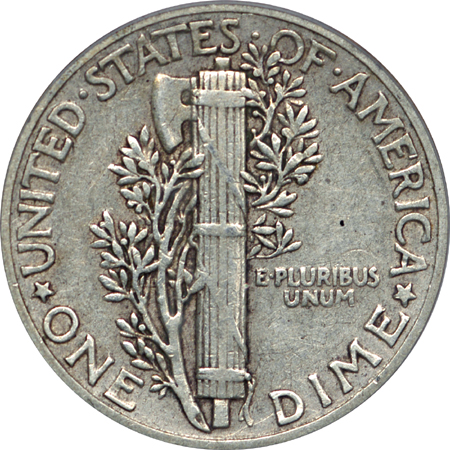 1942/1 Mercury dime, PCGS XF-40