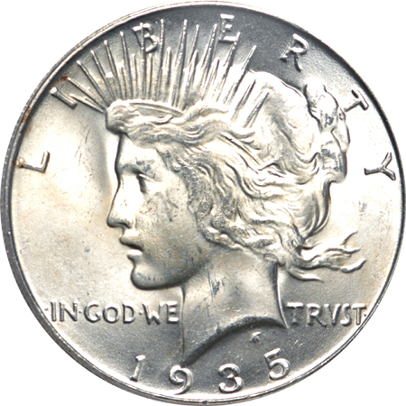 1935-S Peace dollar, PCGS MS-64