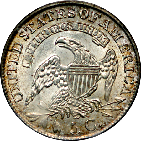 1830 (LM-8) Capped Bust half-dime, PCGS MS-64