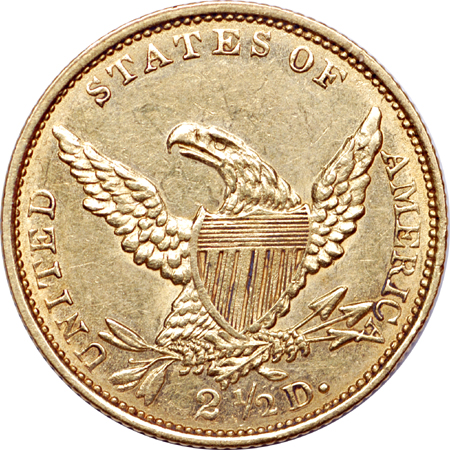 1834 Classic Head quarter-eagle Unc. Details.