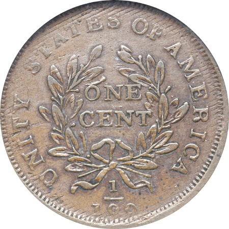 1783 'Unity States' cent, NGC AU-53 BN