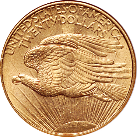 1908 'no motto' Saint-Gaudens double-eagle, NGC MS-64