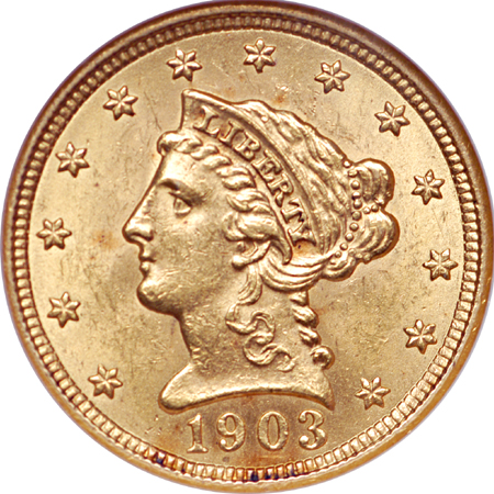 1903 Coronet quarter-eagle, NGC MS-62