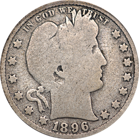 1896-S Barber quarter, PCGS G-04