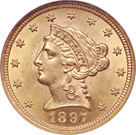 1897 Coronet quarter-eagle, NGC MS-63