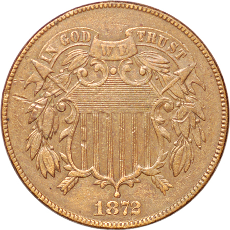 1872 Two cent VF-30