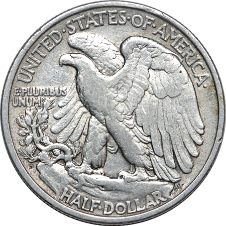 1919-D VF-35 and 1928-S AU-55 Walking Liberty half-dollars