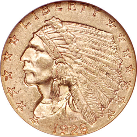 1926 Indian quarter-eagle, NGC MS-62