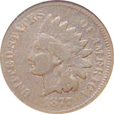 1877 Indian head cent, ANACS PF-08