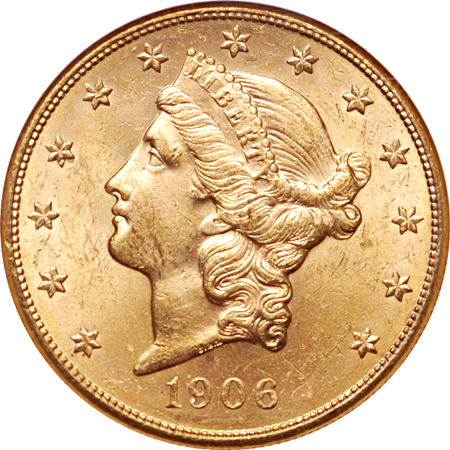 1906-S Coronet double-eagle, NGC MS-63