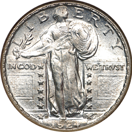 1924-D Standing Liberty quarter, NGC MS-66