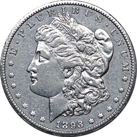 1893-CC Morgan dollar EF-40