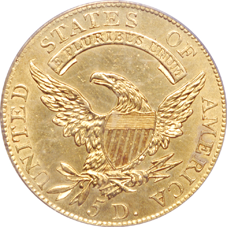 1807 (BD-8) Capped Bust half-eagle, PCGS AU-55