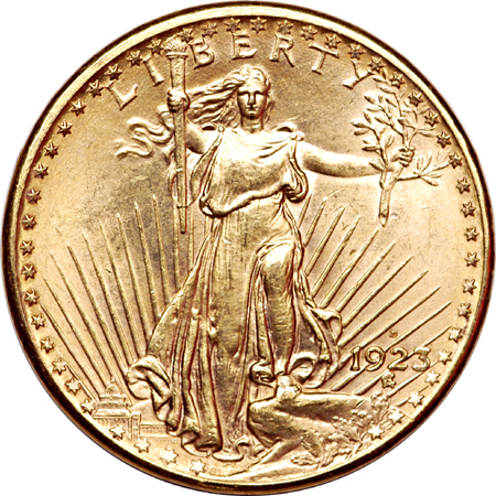 1923-D Saint-Gaudens double-eagle, MS-63