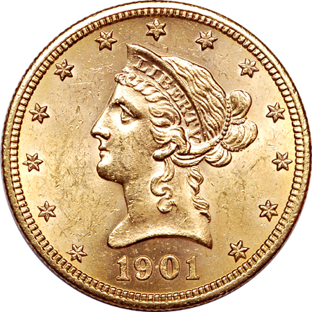 1901-S Coronet eagle grading MS-63